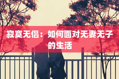 寂寞无侣：如何面对无妻无子的生活